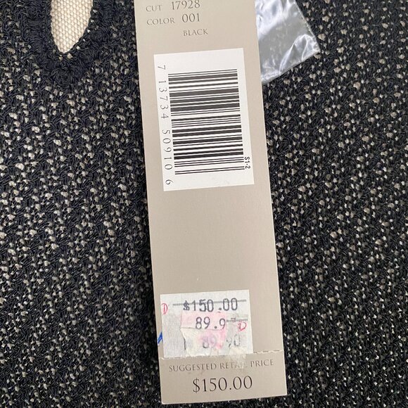 Anne Klein Mesh Sleeveless Black Top - Picture 6 of 8